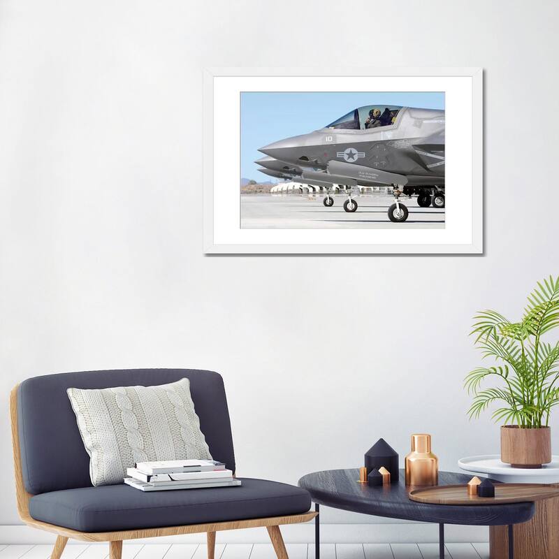 iCanvas "Three F35B Lightning IIs At Marine Corps Air Station Yuma, Arizona" by Riccardo